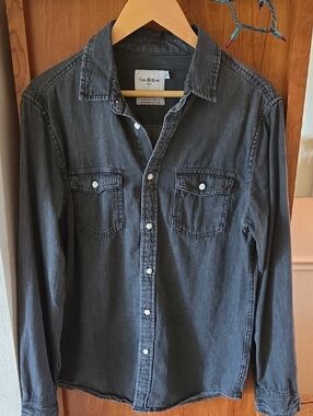 Goodfellow & Co Men's Charcoal Button-Down Denim Shirt